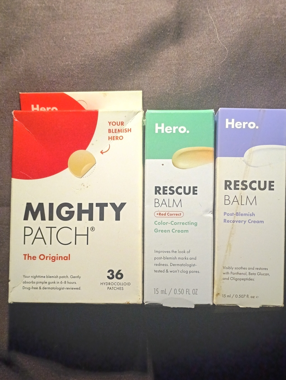 HERO ACNE TREATMENT - BLEMISH PATCHES, RECOVERY CREAM, COLOR CORRECTING ORIGINAL